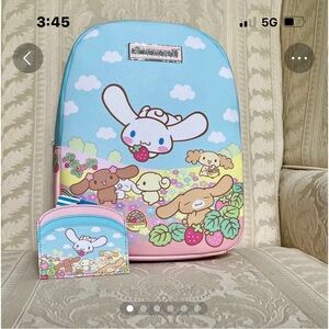 Cinnamoroll Family Pastel Mini Backpack and 6-slot card holder - new